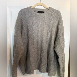 Zara women’s  Light Gray Cable Knit Sweater